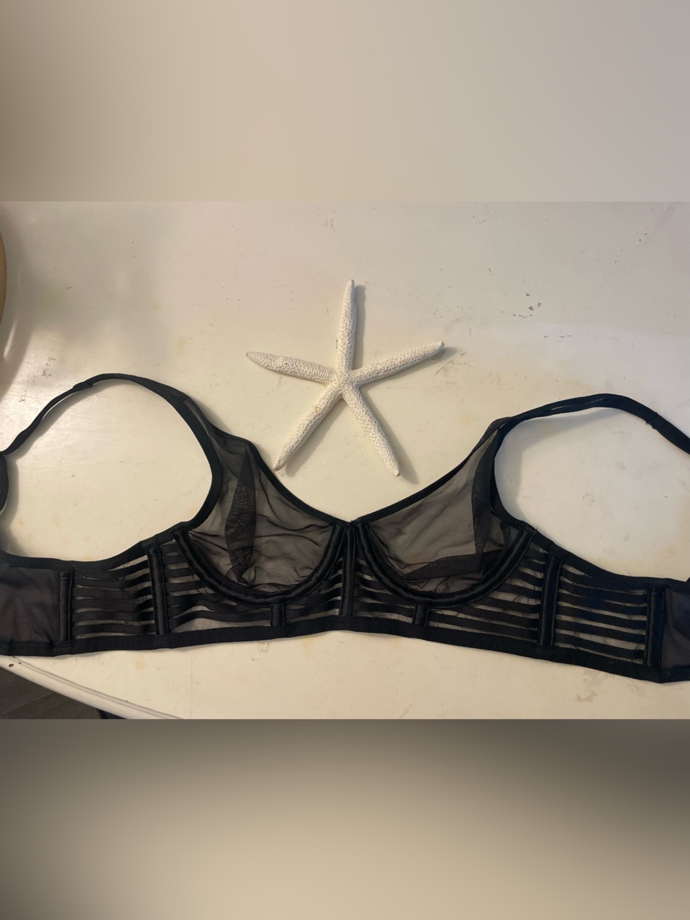 Victoria's Secret Black Sheer Stripe Underwire Bra